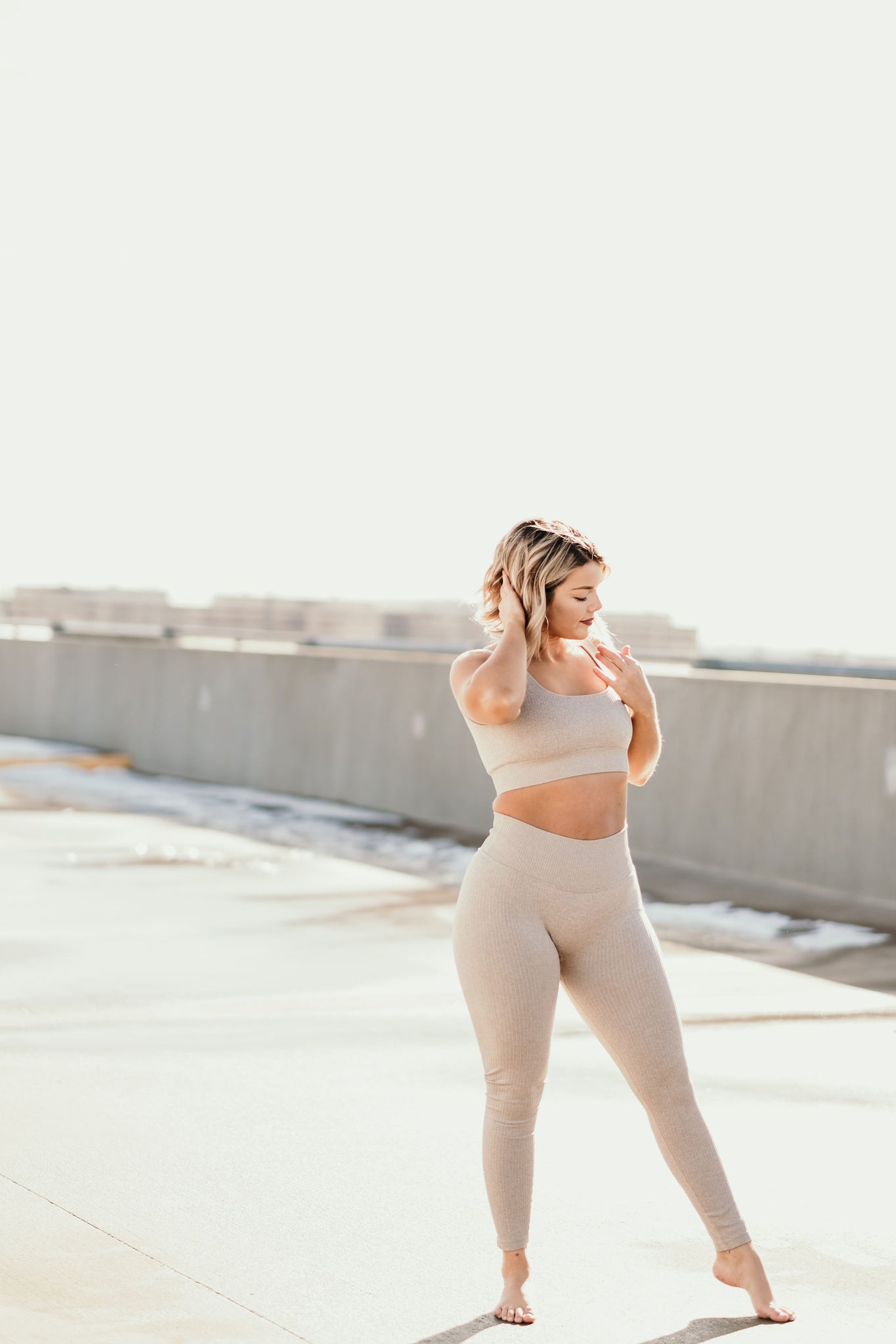Clark Ribbed Activewear Leggings -TAUPE – Gingerella's Boutique
